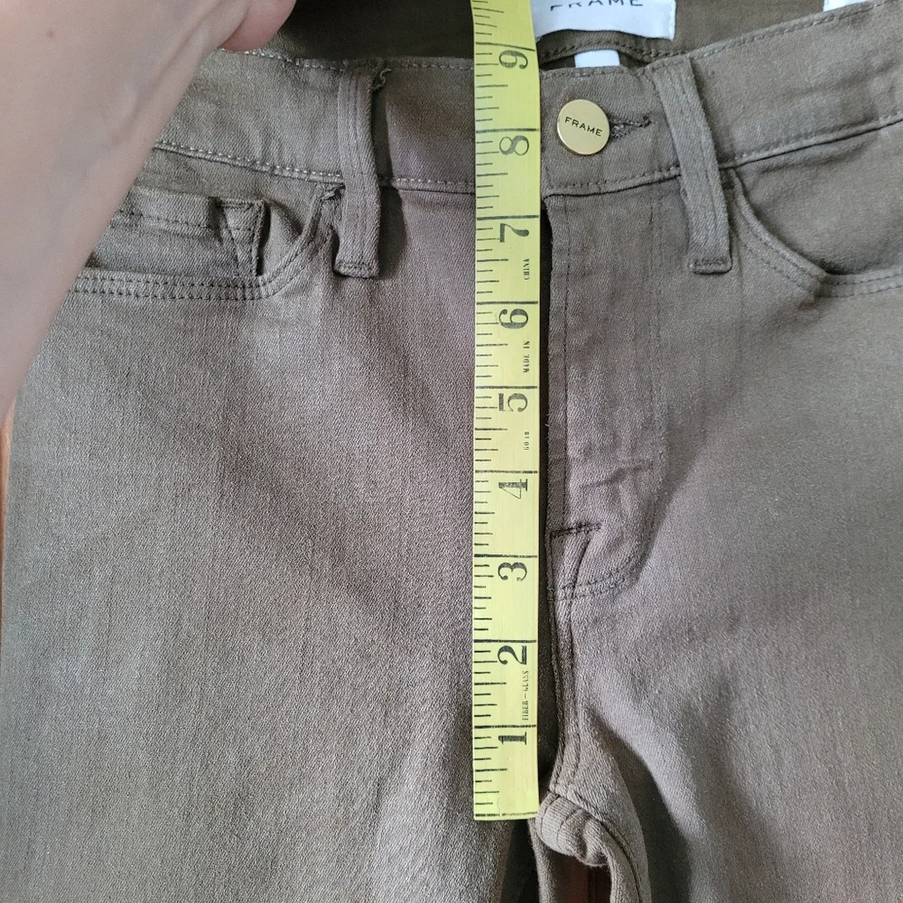 Frame le Skinny de Jeanne Jeans In Surplus Olive Green  size 27 - Picture 11 of 16